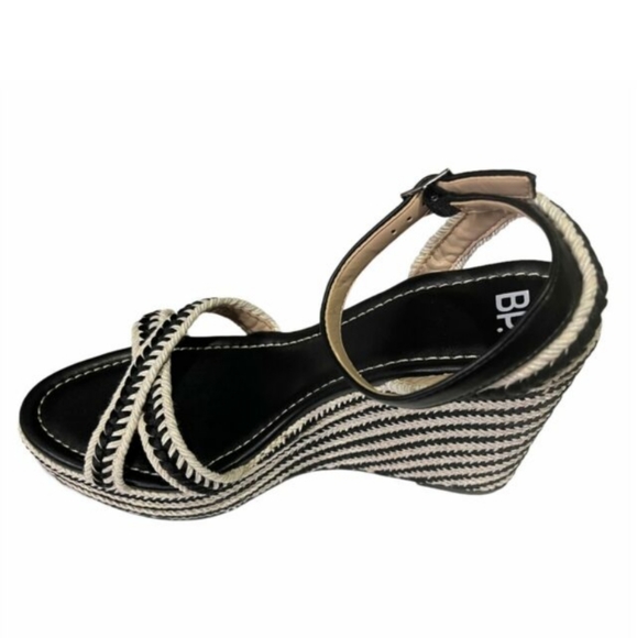 BP. Gabby Woven Wedge Sandal - Black - Picture 3 of 8